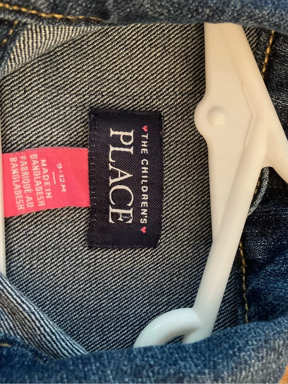 Designer inspired appliqué on Children's Place Dark Blue Denim Jacket